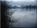 A view over a frozen Airthrey Loch (West)