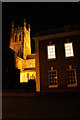 SO8554 : Floodlit Worcester Cathedral and Guesten House by Philip Halling