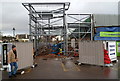 Building framework at the Coleford Co-operative Food store