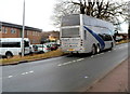 Executive coach at a Valley Road bus stop, Cinderford