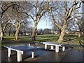 Metal badminton tables, Central Park