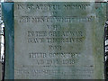 War Memorial Inscription