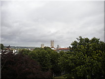 TR1557 : Canterbury Cathedral from the mound by Richard Vince