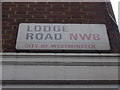 TQ2782 : Street sign, Lodge Road NW8 by Robin Sones
