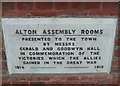 Commemorative plaque outside Alton Assembly Rooms