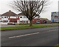 Port Road West approaches the Calcot Road junction, Barry