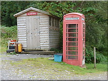 NM7699 : Inverie: telephone box and delivery office by Chris Downer