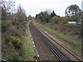 SU4510 : Railway heading past Newtown by Shaun Ferguson