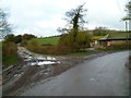 Footpath leaves road at Courthill Farm