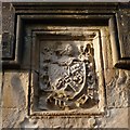 NS3882 : South lodge: coat of arms above window by Lairich Rig