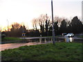 Flooded roundabout on Brighton Road, Belmont
