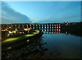 NT9953 : The Royal Border Bridge illuminated by Graham Robson