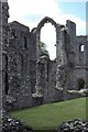 TF8114 : Castle Acre Priory: view from the north transept towards the west front by Christopher Hilton