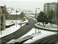 A snowy day in Crawley town