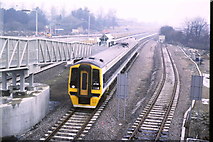 SJ2207 : Train leaving Welshpool by Malc McDonald