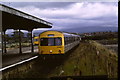 SD4264 : Train arriving at Morecambe station, 1993 by Malc McDonald