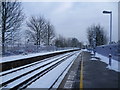 Welling station in the snow