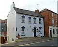 A white and blue house, Slad Road, Stroud