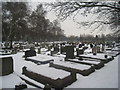 Rose Hill Cemetery in the snow