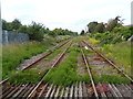 Two railway tracks into one track ahead, Avonmouth, Bristol