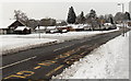 Contrasting road surfaces after snow, Malpas, Newport