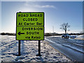 A road diversion sign at St Boswells