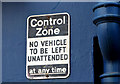 Surviving "control zone" sign, Belfast