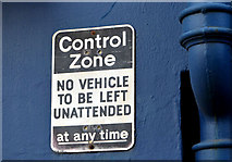 J3373 : Surviving "control zone" sign, Belfast by Albert Bridge