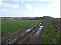SE2706 : Muddy farm track, Bentcliff Hill by Christine Johnstone