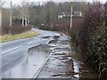 Partly flooded road near Newstead