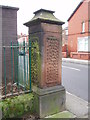 O.S. benchmark. Corner of College Road and Parkview
