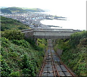 SN5882 : Topmost footbridge over Aberystwyth Cliff Railway by Jaggery