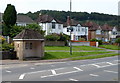 Bus shelter and houses, Kingshill Road, Dursley