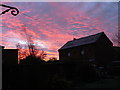 Barn under December sky