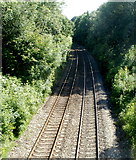SO3204 : Shallow railway cutting, Penperlleni by Jaggery