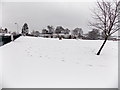 ST3091 : Snow-covered field, Malpas Park Primary School, Newport by Jaggery