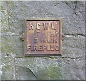 SE0324 : Old fire hydrant plate, Burnley Road by Humphrey Bolton