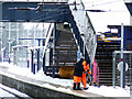 Harpenden railway station in the snow