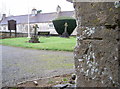 Benchmark on the church doorway