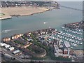 Aerial view over Ocean Village and the River Itchen