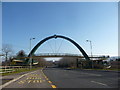 Footbridge over the A48 road at Coedkernew near Newport, South Wales