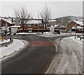 Wintry junction of Almond Drive and Claremont, Malpas, Newport