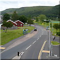 Aberfan Road north of a footbridge, Aberfan