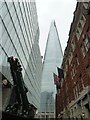 Looking south-east  past The London Bridge Hotel towards The Shard