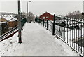 ST3091 : Icy footbridge, Pilton Vale, Malpas, Newport by Jaggery