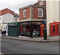 Three red phoneboxes and Fifteen, Stroud