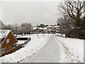 ST3090 : Snowy greens, icy path, Pilton Vale, Malpas, Newport by Jaggery