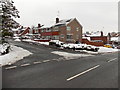 Wintry corner of Rowan Way and The Spinney, Malpas, Newport