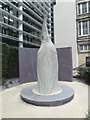 Former church of St Swithin, London Stone: sculpture in the memorial garden