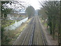 Railway seen from Plough Lane